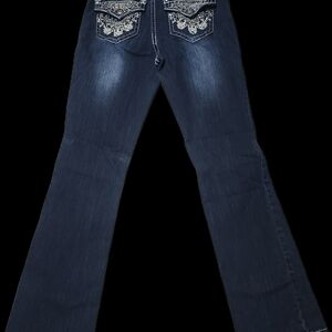 Stylish Zco Premium Boot Cut Jeans with Embellished Pockets Size 13